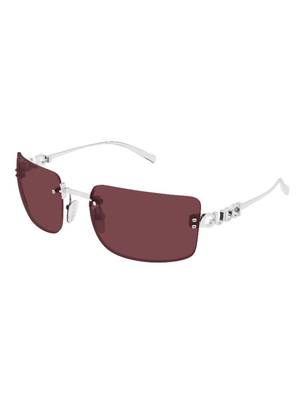 New Gucci Women's Sunglasses Silver Red Lens Metal Frame GG2038S 002 61